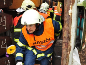 Cvičná nehoda autobusu v Hrádku nad Nisou