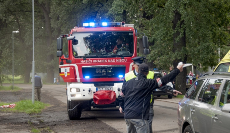 Cvičná nehoda autobusu v Hrádku nad Nisou