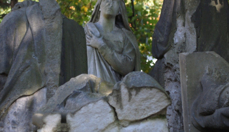 Sochy jsou naházeny v rohu areálu a oploceny