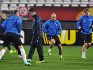 Středeční trénink a tiskovka před utkáním Slovanu v Alkmaaru