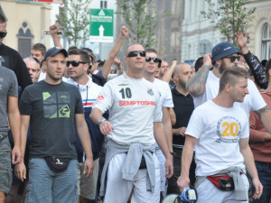 Pochod fanoušků Hajduku Split Libercem