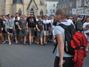 Pochod fanoušků Hajduku Split Libercem