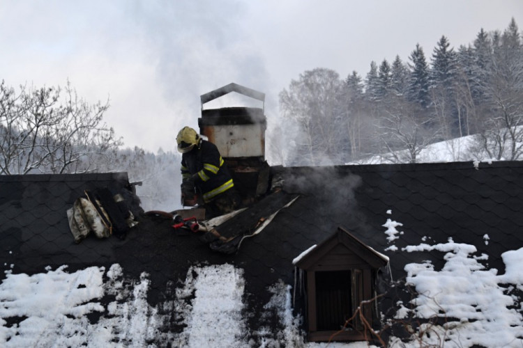 Požár rodinného domu na Fojtce