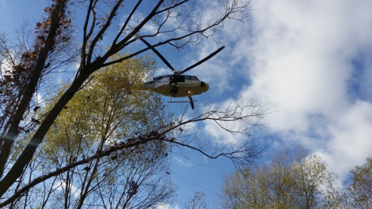 Cvičení vrtulníků na Liberecku