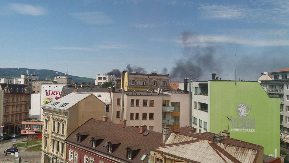 Požár areálu Severochema v Liberci
