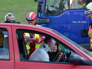 Hromadná nehoda na nové silnici do Jablonce - cvičení IZS