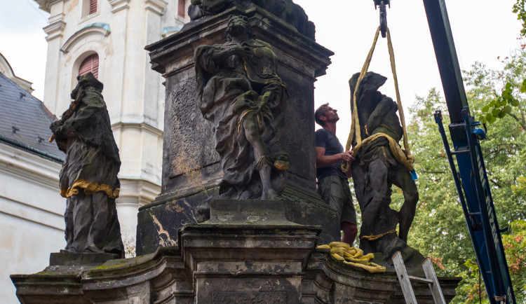 Restaurování barokního sloupu Liberec