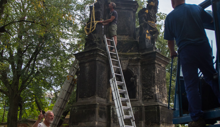 Restaurování barokního sloupu Liberec