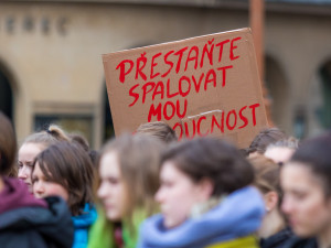 Studenti stávkovali za klima před libereckou radnicí