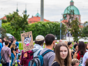 Pochodu za práva zvířat se zúčastnily stovky lidí