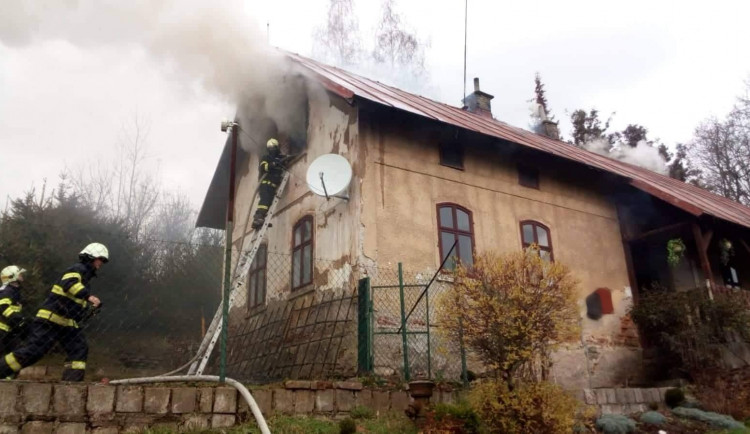 Požár domu v Držkově