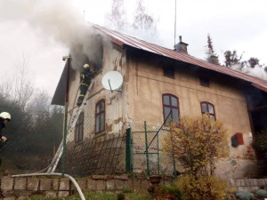 Požár domu v Držkově