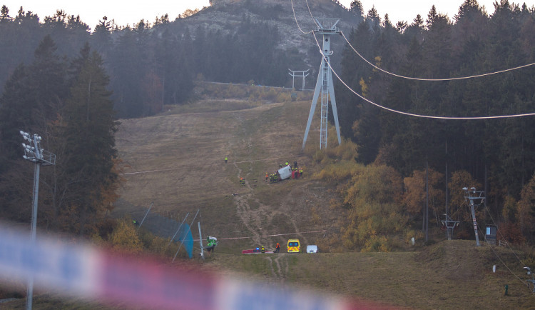 Pád lanovky na Ještědu