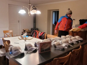 Cvičení kynologů horské služby v Krkonoších