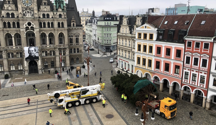 Vánoční strom už je na náměstí