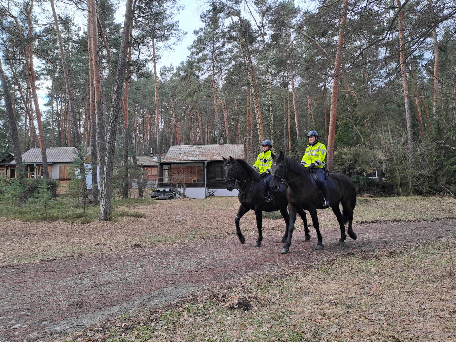 Kontrola rekreačních chatových oblastí policisty