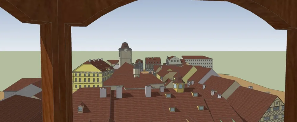 Pohled ze staré radnice na dnešní Sokolovské náměstí