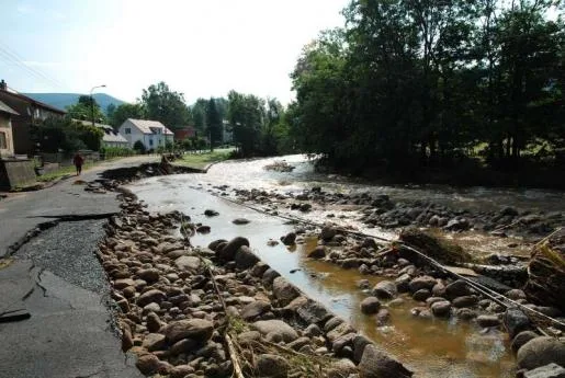 Hejnice po záplavách v roce 2010.