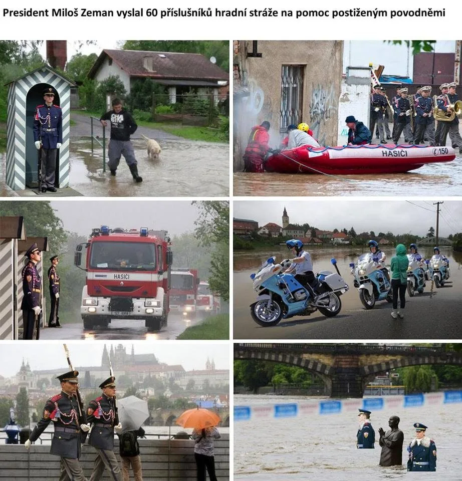 Hradní stráž a její nasazení při záplavách.
