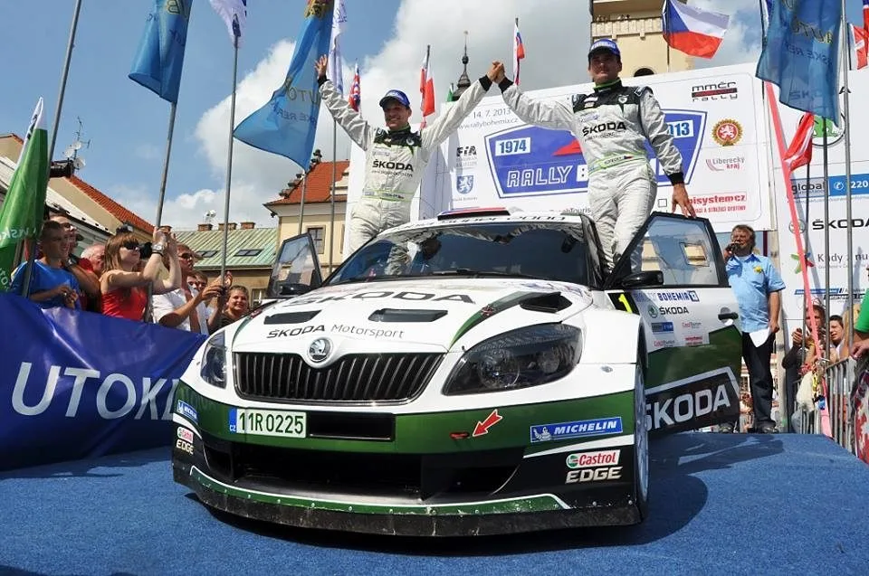Jan Kopecký na cílové rampě. Foto: Facebook Rally Bohemia