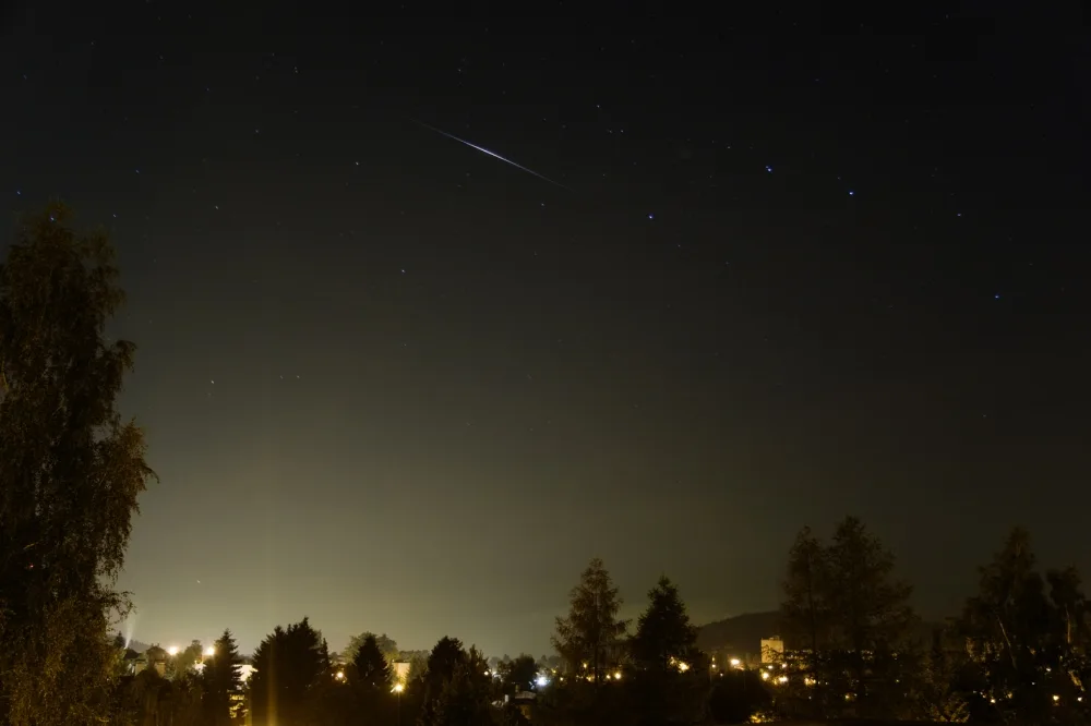 Perseidy. Foto: Klub astronomů Liberecka