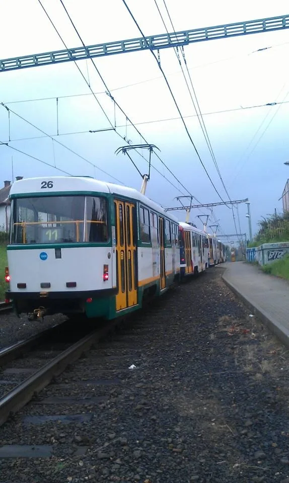 Řada tramvají na Rudě