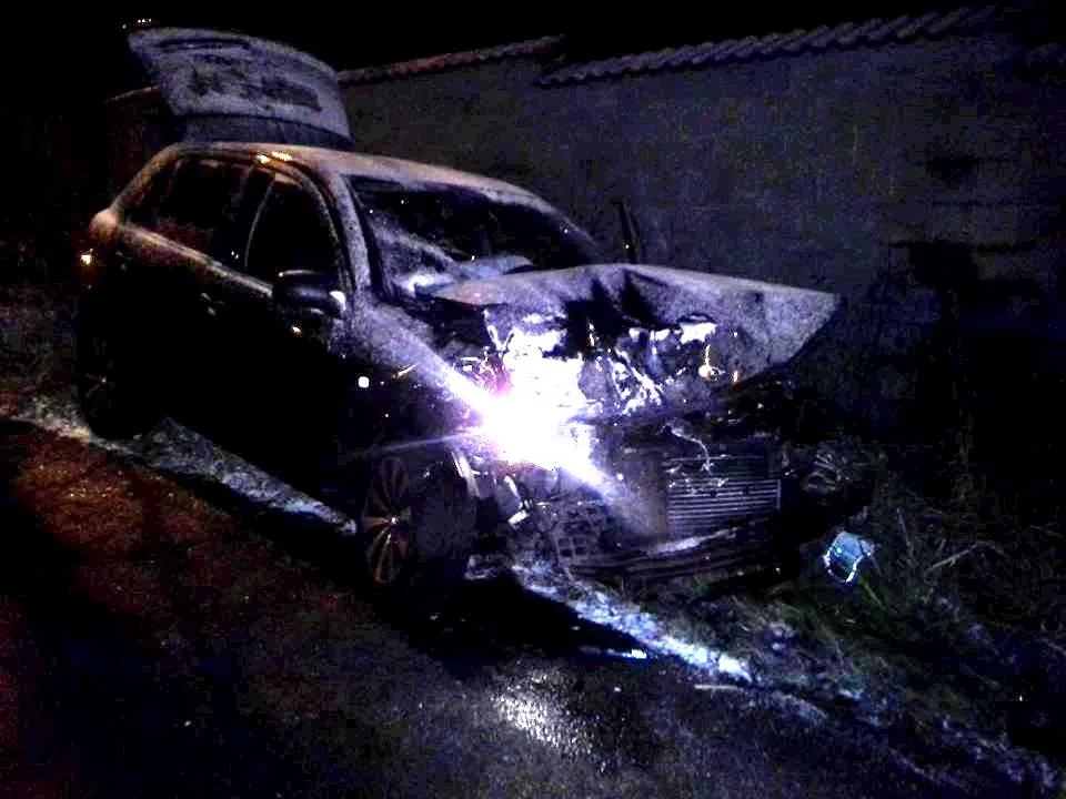 Fabie po střetu s autobusem.