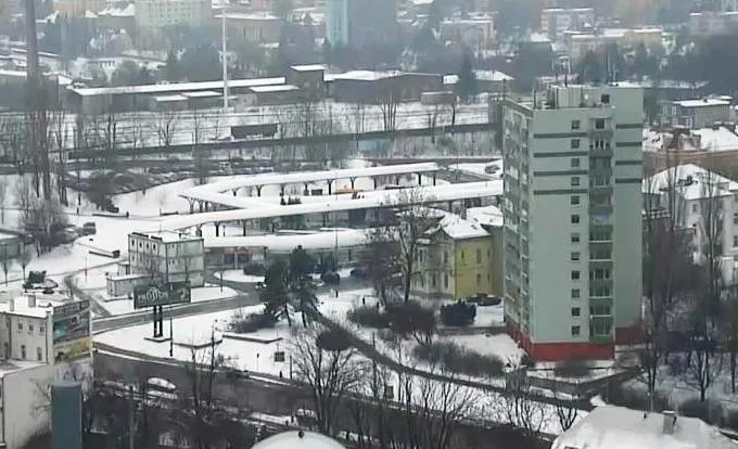 Pohled kamerou na město.