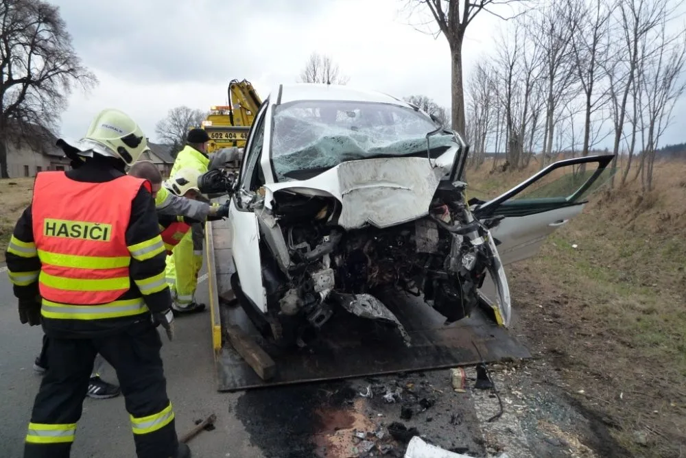 Řidič Citroenu utrpěl těžká poranění. Foto: HZSLK