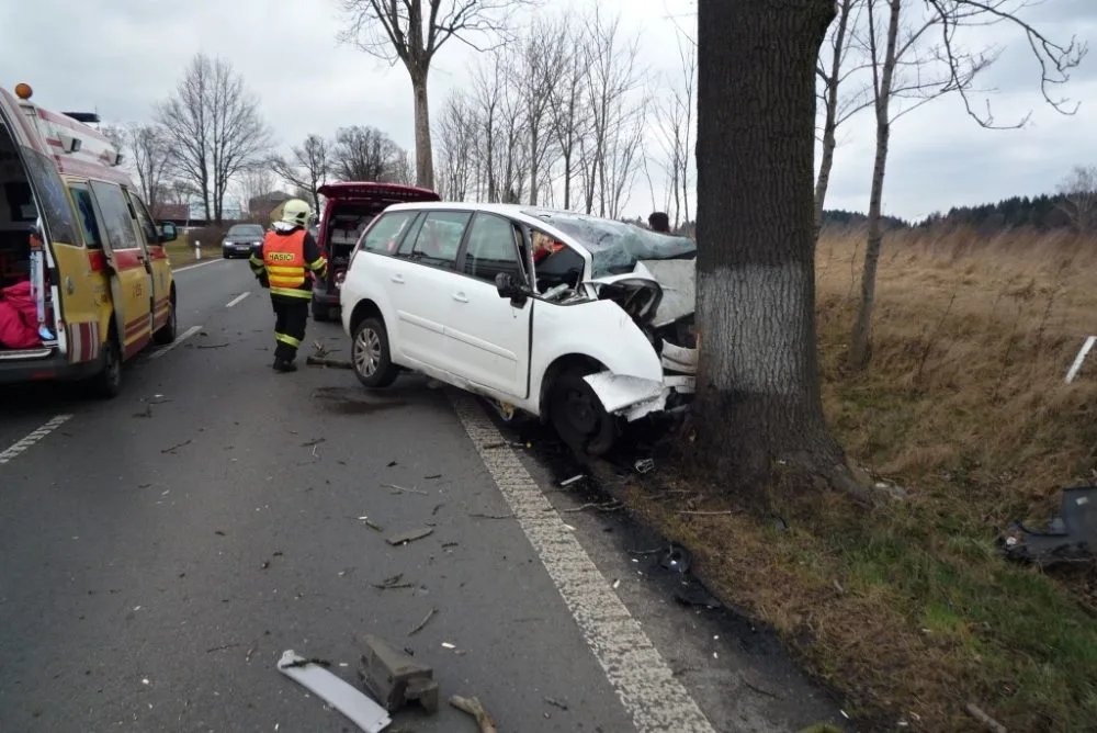 Řidič Citroenu utrpěl těžká poranění. Foto: HZSLK