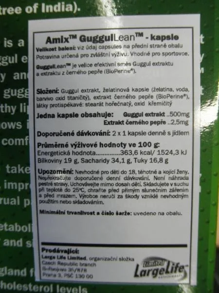 AMIX GuggulLean zakoupený v Ohrazenicích. Foto: SZPI