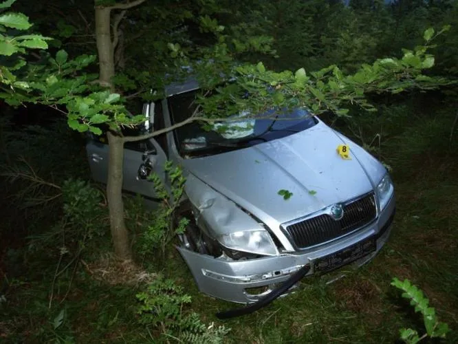 Při nehodě se vážně poranila spolujezdkyně. Foto: Policie ČR
