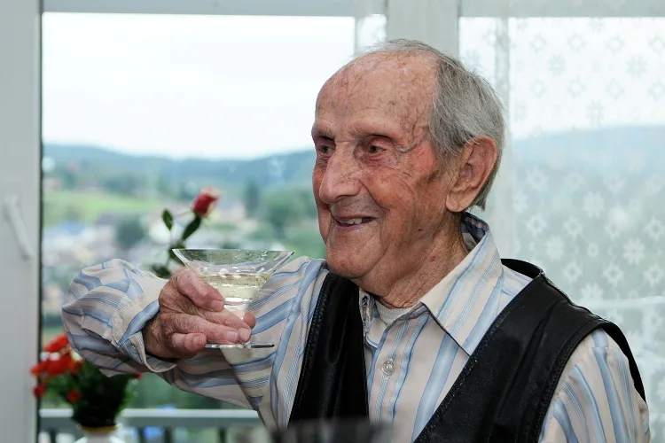 František Šťastný při oslavě. Foto: Jan Král