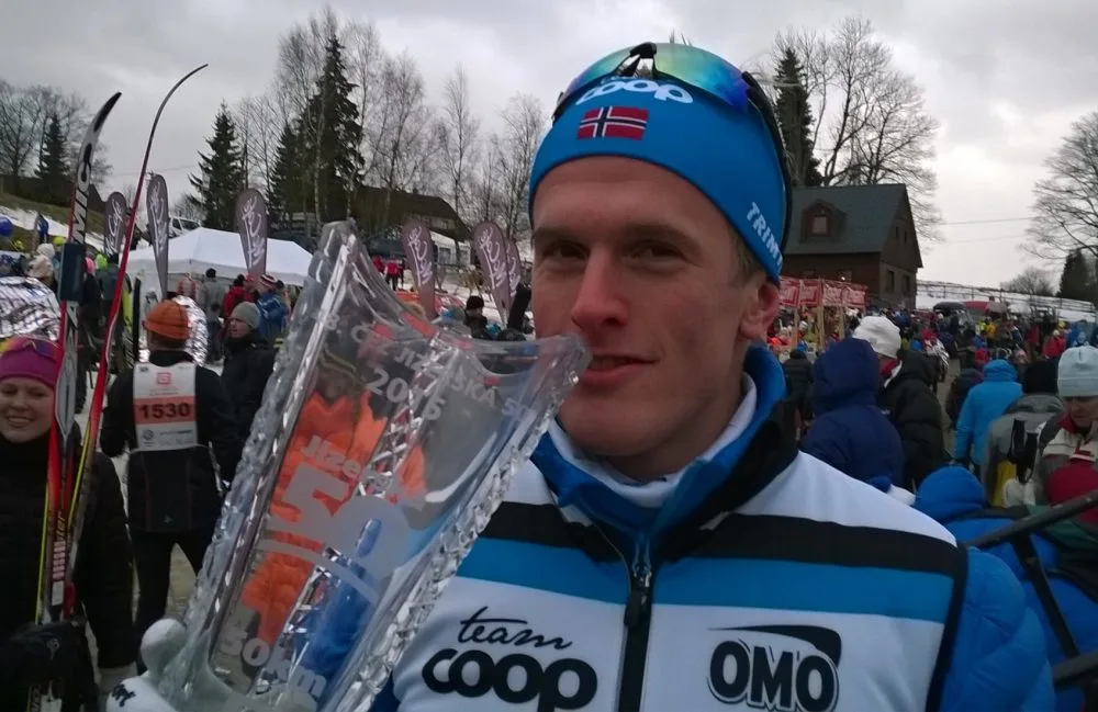 Norský běžec na lyžích Morten Eide Pedersen - vítěz. Foto: B. Daníčková