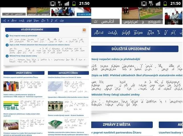 Takhle vypadal web města v sobotu večer. Foto: čtenářka Drbny