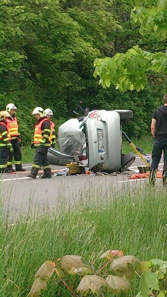 Nehoda u Rychnova. Foto: Mala Suva