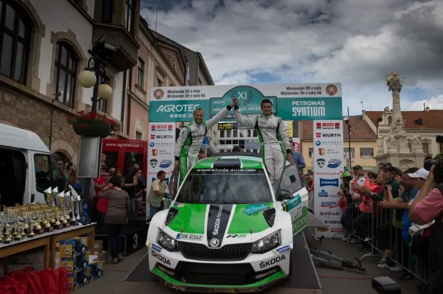 Jan Kopecký po vítězství v Hustopečích. Foto: Škoda Auto