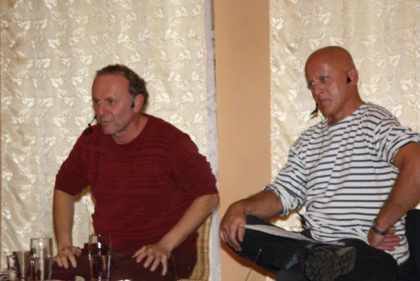 Jan Hnízdil společně s Jaroslavem Duškem v Jindřichovicích v roce 2013. Foto: archiv obce
