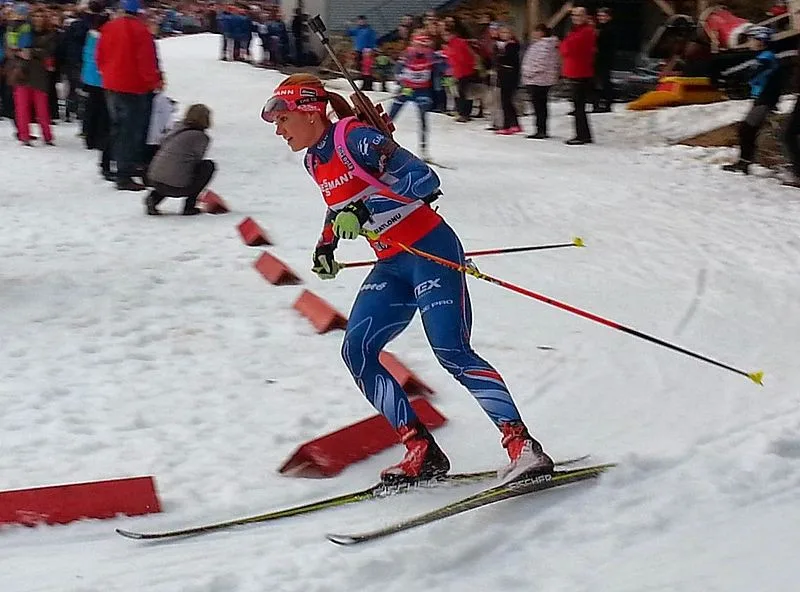 Gabriela Soukalová při loňské exhibici v Jablonci nad Nisou