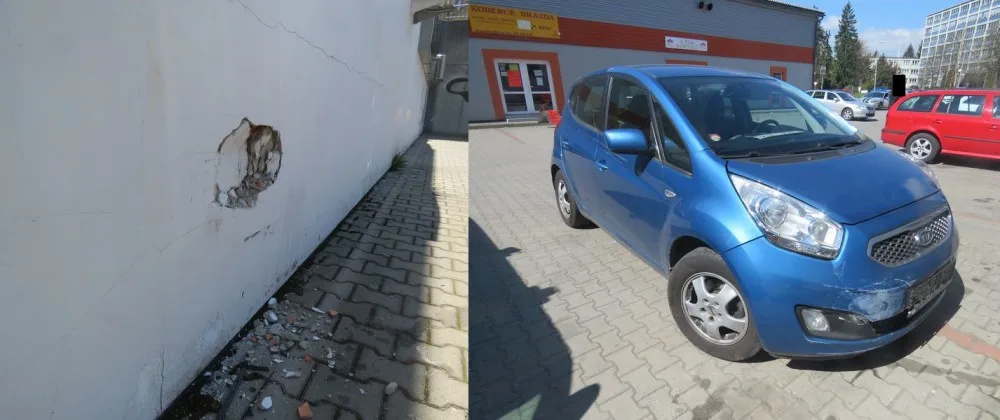 Řidička si spletla pedály a nabourala do zdi obchodu