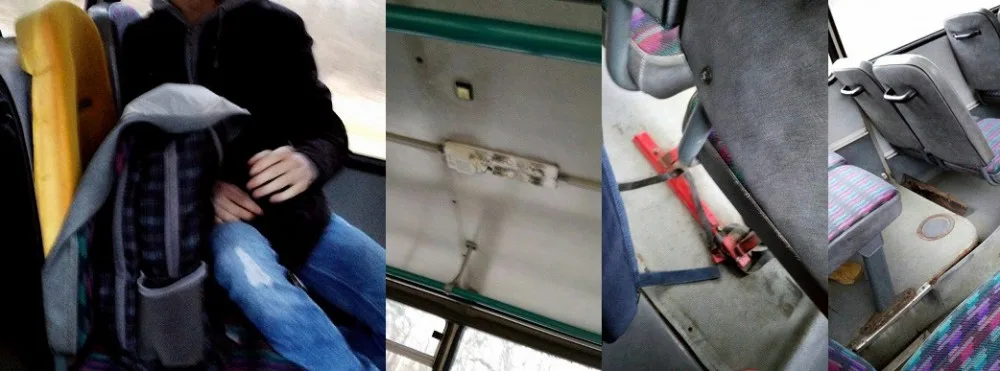 Roztrhané sedačky a zdemolovaný interiér. Tenhle autobus už měl být odstavený v garážích