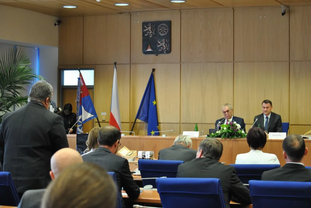 Miloš Zeman na krajském úřadě