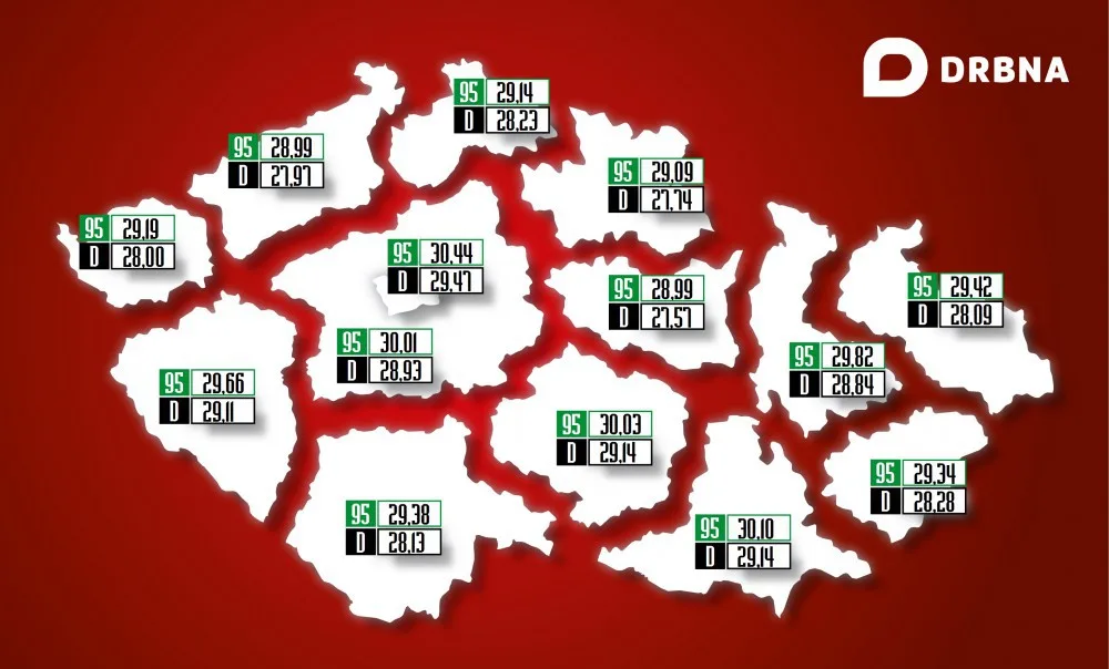 Ceny pohonných hmot stále padají dolů, na severu Čech jsou pod průměrem.