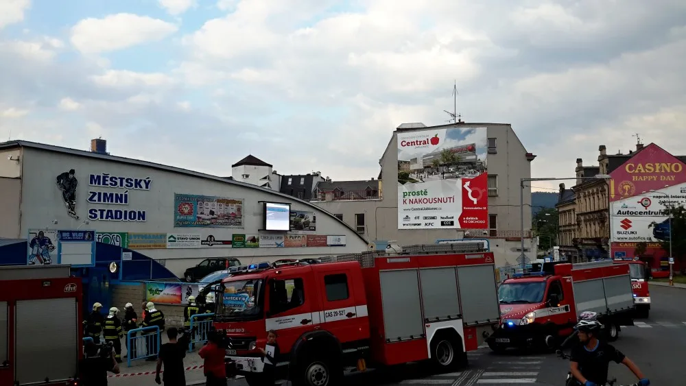 Zásah na stadionu v Jablonci.