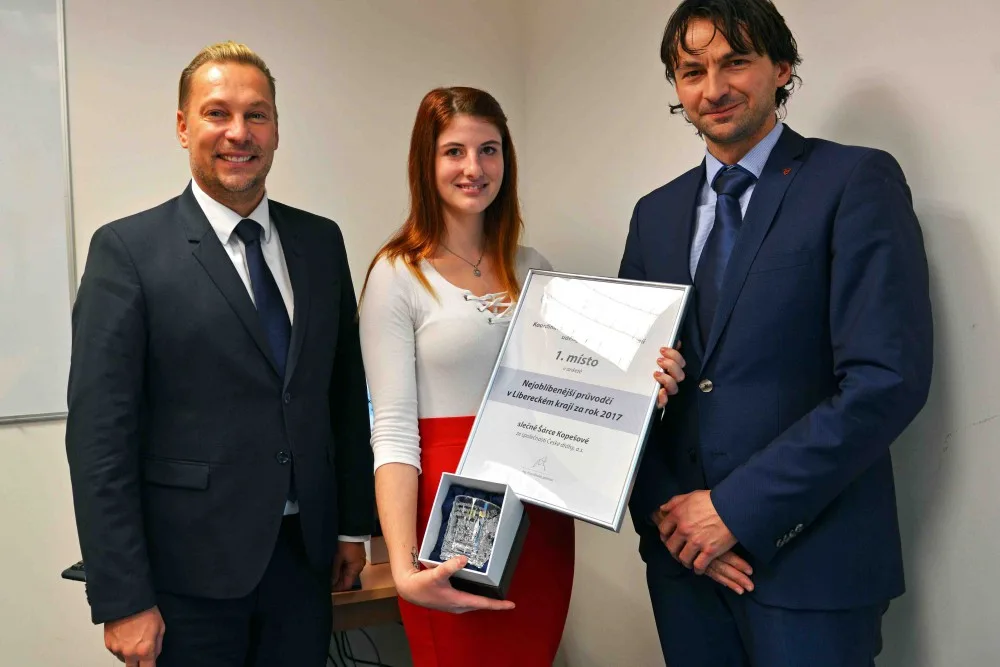 Šárka Kopešová s náměstkem Pieterem a jednatelem Koridu P. Blažkem