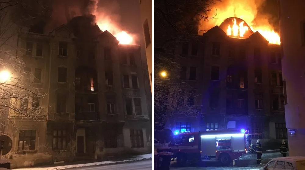 Požár v Chrastavské ulici.