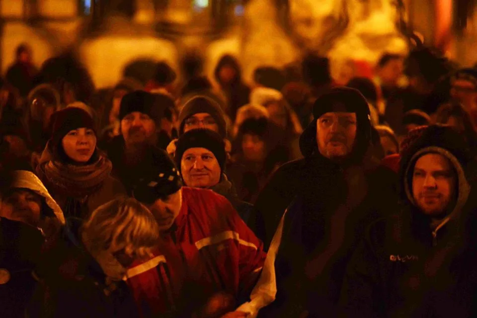 Pondělní demonstrace v Liberci.