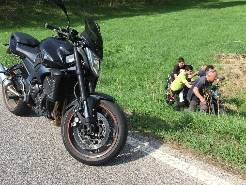 Nehoda motorky v Osečné.