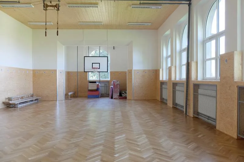 Snímek opravené tělocvičny
