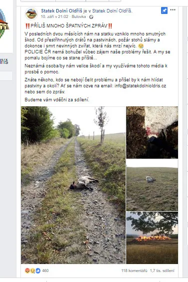 Příspěvek na facebooku
